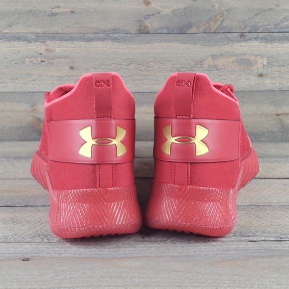 Under Armour CIN Trainers Men's Sneakers Red/Gold - Picture 4 of 10